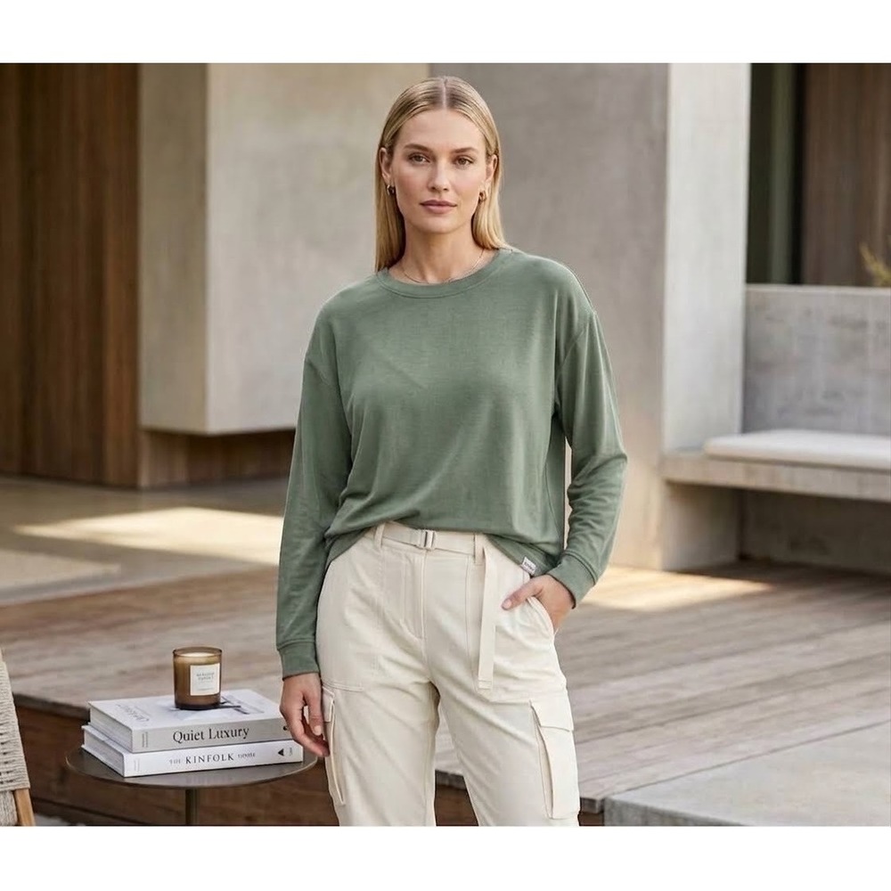 Orvis Classic Green Modal Crewneck Sweatshirt L Clean Girl Quiet Luxury Gorpcore